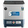 Bosch WJP802POIN, 8 KG Semi Automatic Machine with 5 Star Rating, Vario Pulsator, Wide Scrub Zone and Covered Controls, White Blue