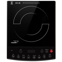 Vguard VIC 12, 1800 Watt Induction Cooktop with 8 Levels of Power and Temperature Setting, Digital Display and Soft switch Controls, Black