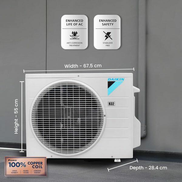 Daikin FTL30UV 0.9 Ton 3 Star Non-Inverter Split AC with Self Diagnosis PM 2.5 Filter, White