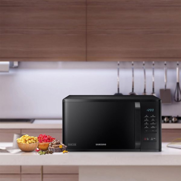 Samsung MS23A5315VK, 23 Litre Solo Microwave with Quick Defrost, Keep Warm, Ceramic Inside and Deodorization, Black