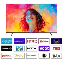 Akai AKLT75GQU-FLWS, 4K QLED TV with Dolby Vision and Dolby Atmos, Black