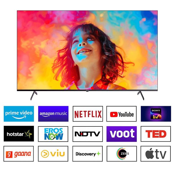 Akai AKLT75GQU-FLWS, 4K QLED TV with Dolby Vision and Dolby Atmos, Black