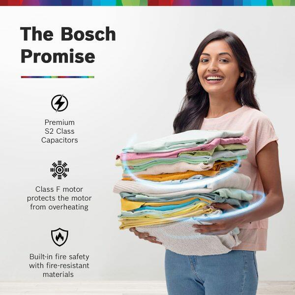 Bosch WJP802POIN, 8 KG Semi Automatic Machine with 5 Star Rating, Vario Pulsator, Wide Scrub Zone and Covered Controls, White Blue