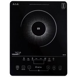 V-Guard VIRC02, 2000 Watt Infrared Induction Cooktop with Digital Display, BBQ Grill, Child Lock Function, Compatible for all cooking vessel and Feather Touch Control, Black