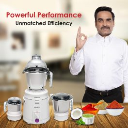Sujata Dynamix, 900 Watt 3 Jar Mixer Grinder with 22000 RPM, Double Ball Bearing and Rust Free Stainless Steel Jar, Black