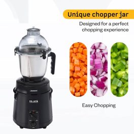 Sujata Dynamix, 900 Watt 3 Jar Mixer Grinder with 22000 RPM, Double Ball Bearing and Rust Free Stainless Steel Jar, Black