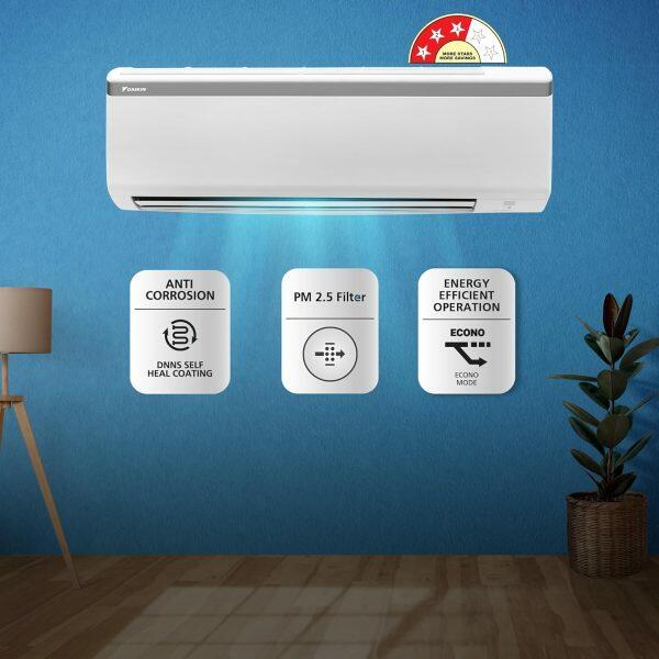 Daikin FTL30UV 0.9 Ton 3 Star Non-Inverter Split AC with Self Diagnosis PM 2.5 Filter, White