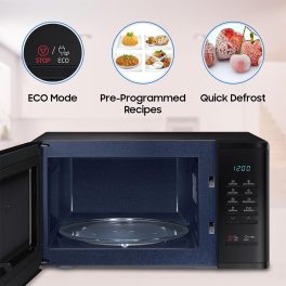 Samsung MS23A5315VK, 23 Litre Solo Microwave with Quick Defrost, Keep Warm, Ceramic Inside and Deodorization, Black