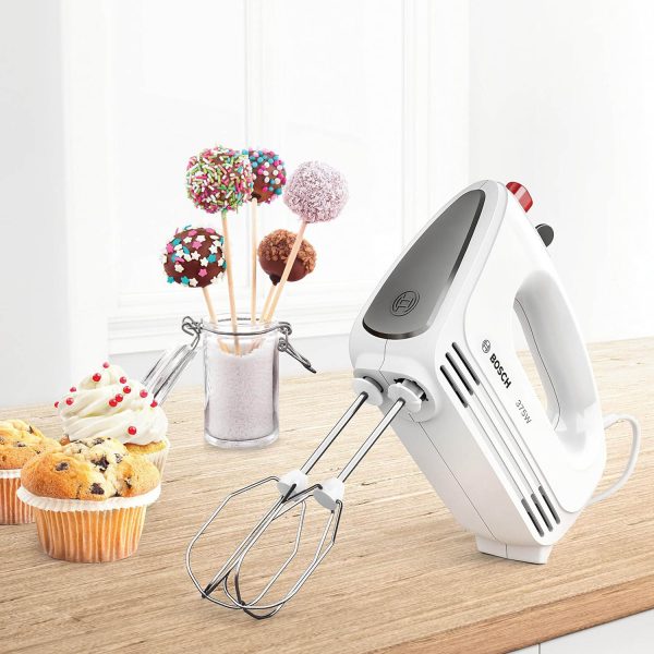 Bosch MFQ22100, 375 Watt Hand Mixer with 4 Variable Speeds + Turbo for better mixing control, White