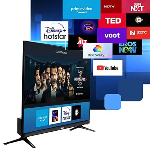 Akai AKLT75GQU-FLWS, 4K QLED TV with Dolby Vision and Dolby Atmos, Black