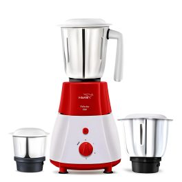 V-Guard Velocity, 500 Watt 3 Jar Mixer Grinder with Stainless Steel Jars, Compact Foot Print and 3 years Motor Warranty, Red/White