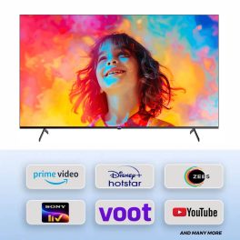Akai AKLT75GQU-FLWS, 4K QLED TV with Dolby Vision and Dolby Atmos, Black
