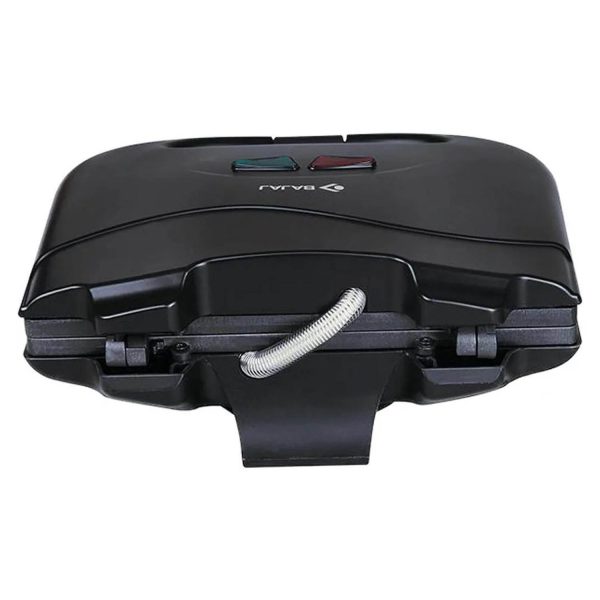 Bajaj SWX3 Deluxe, 800 Watt 2 Slice Sandwich Maker with Non-Stick Coated Plates, Buckle Handle and 2 Year Warranty, Black