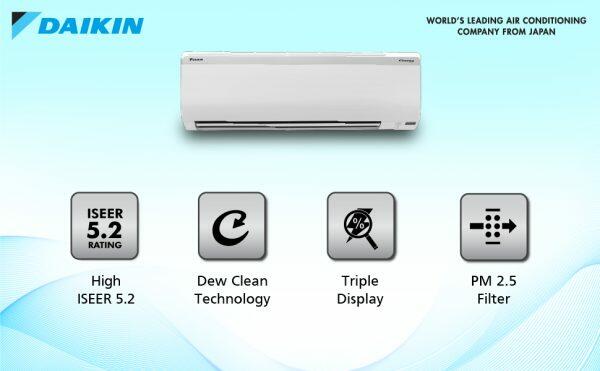 Daikin FTL30UV 0.9 Ton 3 Star Non-Inverter Split AC with Self Diagnosis PM 2.5 Filter, White