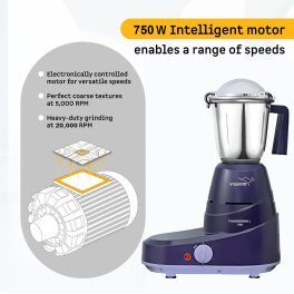 V-Guard 750 Watt Mixer Grinder (Thundermix L 750, Purple)