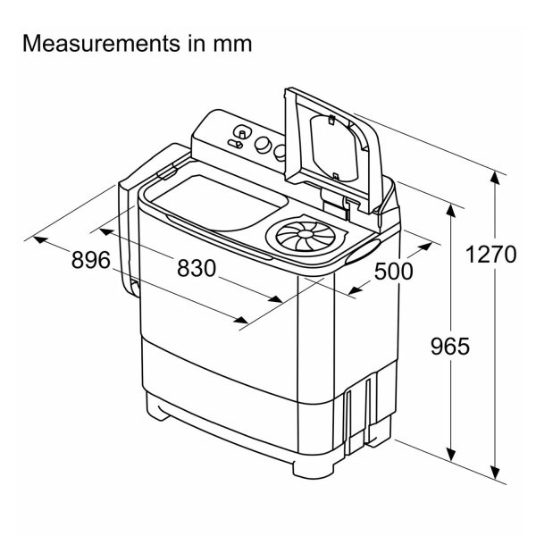 Bosch WJZ801WOIN, 8 KG Semi Automatic Machine with 5 Star Rating and Vario Pulsator, White