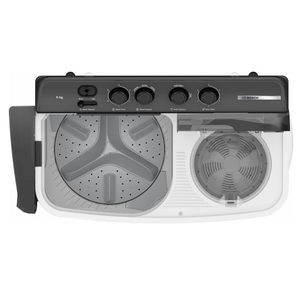 Bosch WJZ801WOIN, 8 KG Semi Automatic Machine with 5 Star Rating and Vario Pulsator, White