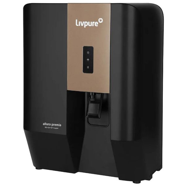 Livpure Allura Premia, RO+UV+UF+Copper+Mineraliser with 10 Stage Advanced Purification, 7 Litre Storage and no service cost for 2.5 Years, Black