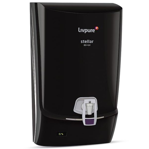 Livpure Stellar RO+UV, 7 Litre Storage Water Purifier Suitable for Municipal Water with 5 Stage Advance Purification and Automatic Cut-Off, Black