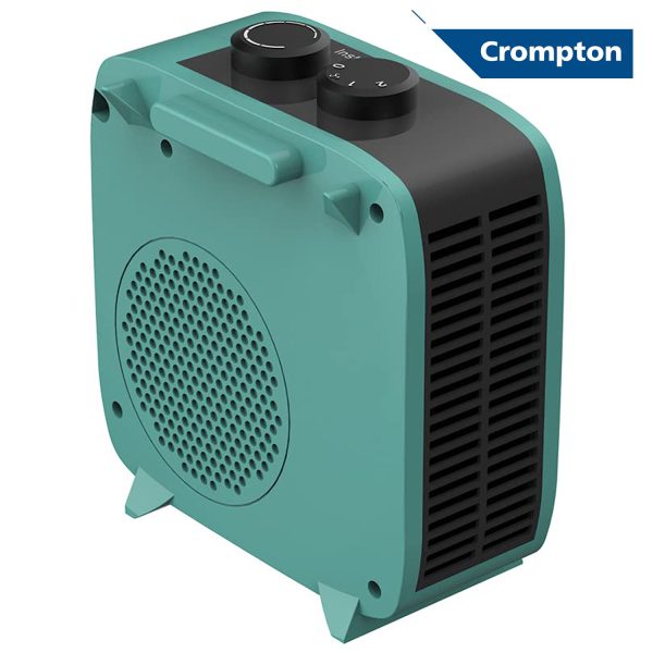 Crompton Insta Comfort, 2000 Watts Room Heater with Adjustable Thermostat, Hyrbid Cyan and Blower Fan, Blue