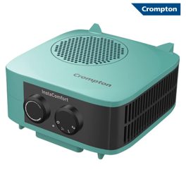Crompton Insta Comfort, 2000 Watts Room Heater with Adjustable Thermostat, Hyrbid Cyan and Blower Fan, Blue