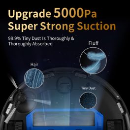 Haier Probot DTX, Robo Vacuum Cleaner with BLDC Motor, Voice Control, Application Control, 5 Map Memories and Lazer Navigation, Black
