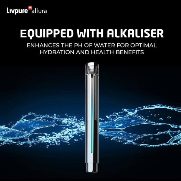 Livpure Allura Premia, RO+UV+UF+Copper+Mineraliser with 10 Stage Advanced Purification, 7 Litre Storage and no service cost for 2.5 Years, Black