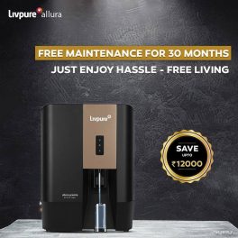 Livpure Allura Premia, RO+UV+UF+Copper+Mineraliser with 10 Stage Advanced Purification, 7 Litre Storage and no service cost for 2.5 Years, Black