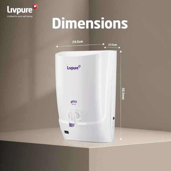Livpure Glitz UV+UF, 7 Litre Tank Capacity with 3 Stage Filteration and Suitable for municipal Water, White
