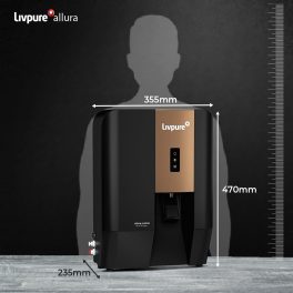 Livpure Allura Premia, RO+UV+UF+Copper+Mineraliser with 10 Stage Advanced Purification, 7 Litre Storage and no service cost for 2.5 Years, Black