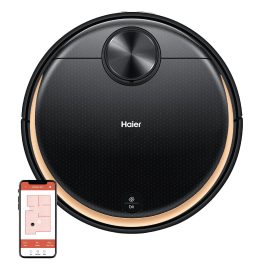 Haier Probot DTX, Robo Vacuum Cleaner with BLDC Motor, Voice Control, Application Control, 5 Map Memories and Lazer Navigation, Black