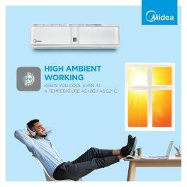 Midea 36K 2* Santis Mega, 3 Ton 2 Star Inverter Split AC with High Ambient Working, Refrigerant Leakage Detector and 4-in-1 Gear Control, White