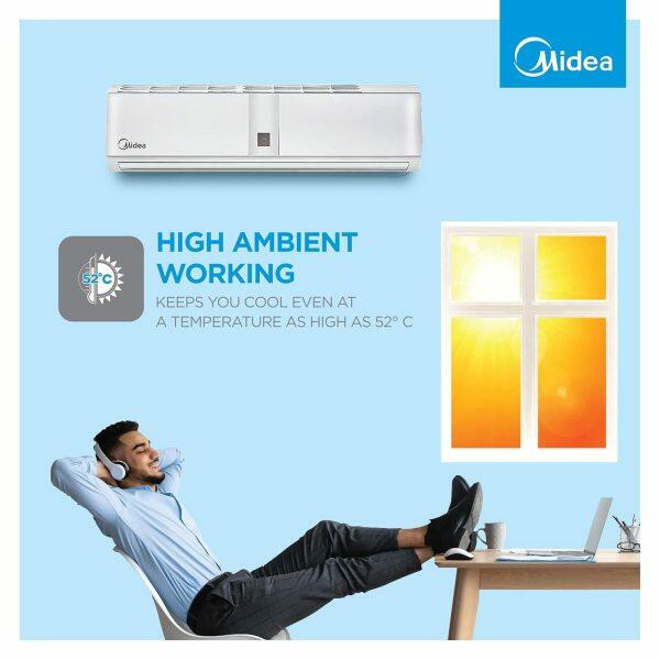 Midea 36K 2* Santis Mega, 3 Ton 2 Star Inverter Split AC with High Ambient Working, Refrigerant Leakage Detector and 4-in-1 Gear Control, White