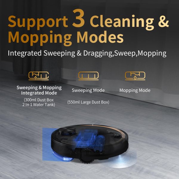 Haier Probot DTX, Robo Vacuum Cleaner with BLDC Motor, Voice Control, Application Control, 5 Map Memories and Lazer Navigation, Black