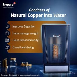 Livpure Bolt+Copper RO+UF+Mineraliser with 80% Water Saving, 7 Litre Storage Tank, Suitable for Municipal Water and Goodness of Natural Copper, Blue