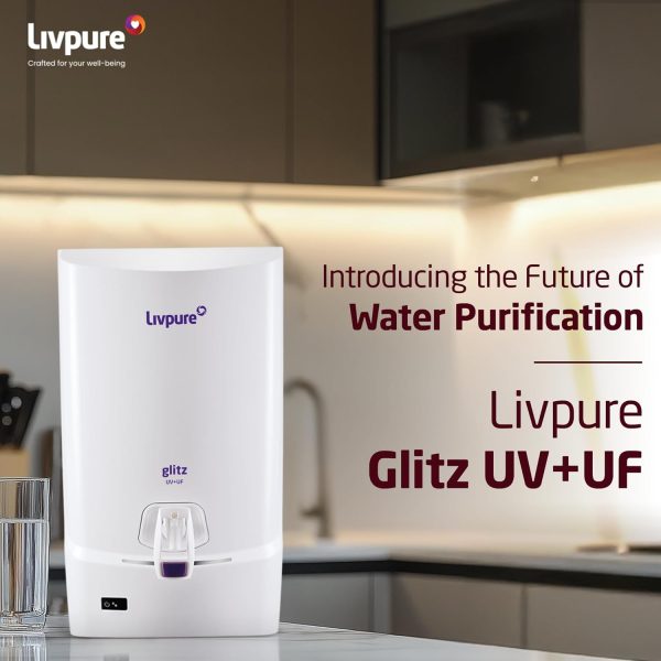 Livpure Glitz UV+UF, 7 Litre Tank Capacity with 3 Stage Filteration and Suitable for municipal Water, White
