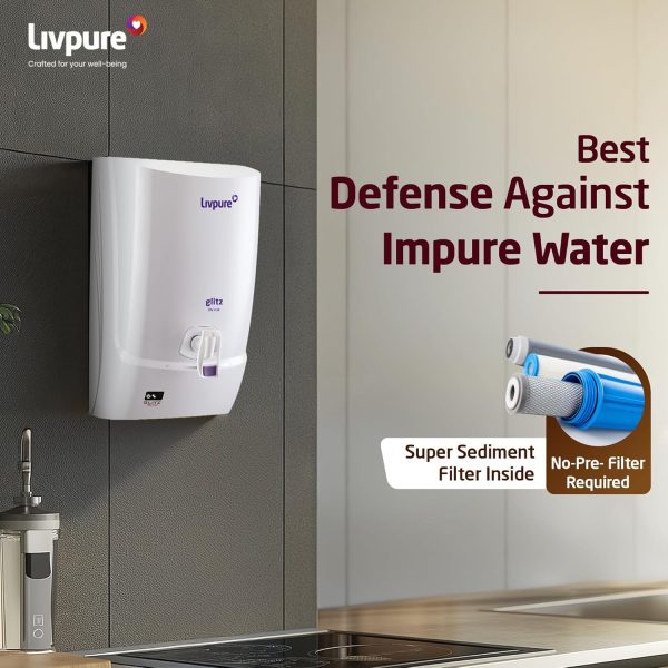 Livpure Glitz UV+UF, 7 Litre Tank Capacity with 3 Stage Filteration and Suitable for municipal Water, White