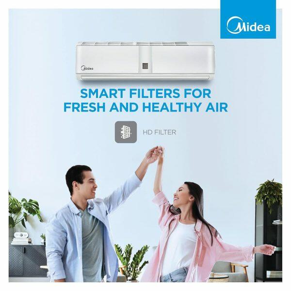 Midea 36K 2* Santis Mega, 3 Ton 2 Star Inverter Split AC with High Ambient Working, Refrigerant Leakage Detector and 4-in-1 Gear Control, White