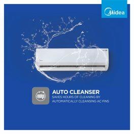 Midea 18K 3* Santis Pro, 1.5 Ton 3 Star Inverter Split AC with High Ambient Working, Turbo Mode, and 4-in-1 Convertible and Auto Cleanser, White