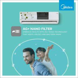 Midea 24K 3* Santis Pro, 2 Ton 3 Star Inverter Split AC with High Ambient Working, Turbo Mode, and 4-in-1 Convertible and Auto Cleanser, White