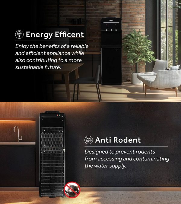 Haier HWD-3MPFMR With Refrigerator Water Dispenser with Large Dispensing Space, Black/White