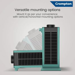 Crompton Insta Comfort, 2000 Watts Room Heater with Adjustable Thermostat, Hyrbid Cyan and Blower Fan, Blue
