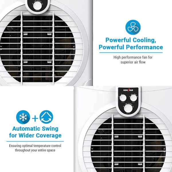 Kenstar Turbcool Neo HC, 50 Litre Desert Air Cooler with Honeycomb Cooling Pads, Motorised Louvre Movement, Ice Chamber, Powerful Fan and Inverter Compatible, White
