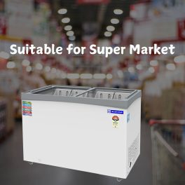 BlueStar GT5-350NP 315L Glass Top Deep Freezer with 5 Star Rating, White