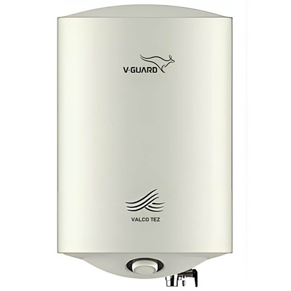 Vguard Valco Tez, 10 Litre Storage water heater with 5 Star Rating, high quality inner tank, adjustable knob for temperature setting and 2 Year product warranty, White
