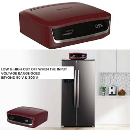 Vguard VSDI50, Stabilizer for Up-To 450 Litre with Digital Display System, Intelligent time delay System, ABS Cabinet and 5 Years Warranty, Red Cherry