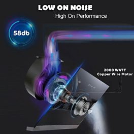 Haier HIH-V60HM-C, 60 CM Vertical Chimney with Powerful Suction, Gesture Control, Heat Auto Clean and Filterless Technology, Black