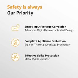 Vguard VG500, Stabilizer for 2 Ton AC with Low and High Voltage Cut-off Protection, Intelligent time delay system, Built in Thermal Overload Protection and 3 Year Warranty, White