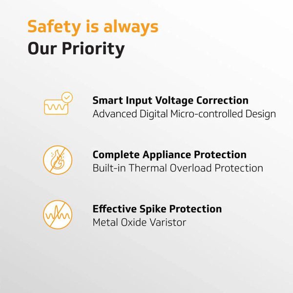 Vguard VG500, Stabilizer for 2 Ton AC with Low and High Voltage Cut-off Protection, Intelligent time delay system, Built in Thermal Overload Protection and 3 Year Warranty, White