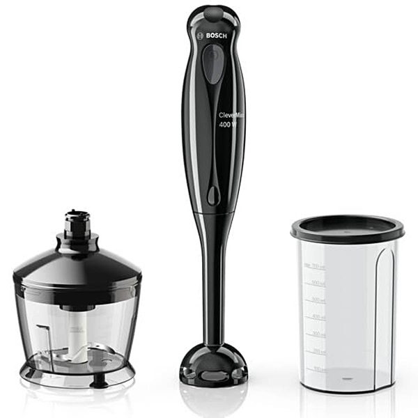 Bosch MS1BG1021I, 400 Watt Hand Blender with Anti Splash Function with Blade Sheild, Stainless Steel Knife and easy blending with a touch of a button, Grey